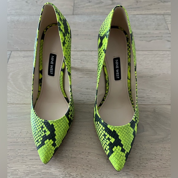 Nine West Neon Snake Print Tatiana Heels - Picture 1 of 3